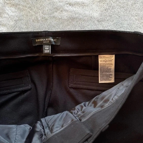 Banana Republic Petite Sloan Black Flare Pants - Cotton Blend - Size 10P - Picture 3 of 9